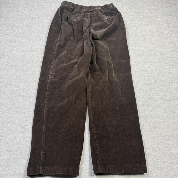 L.L. Bean Pants Womens 8 Petites Brown Corduroy Dress Pants Pleated Straight - Picture 7 of 8
